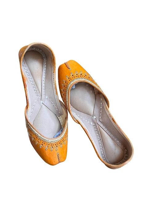 Jutties Maker Brown Womens Royal Noor Mukesh Jutti Handcrafted Ethnic Slip on Flats