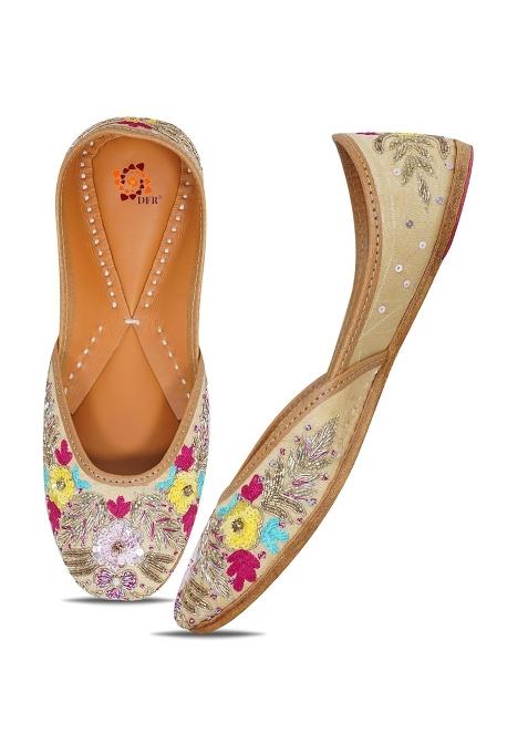 DFR Women Hand Zari Dabka Mojari Juttis