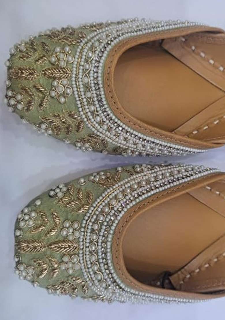 Pure Leather Handcrafted Bellie Rajasthani Patiyala Punjabi Jutti - Indya