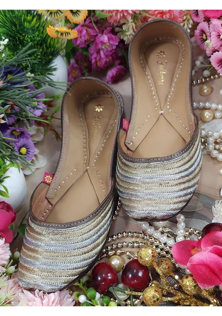 Fulkari Womens Zangira Genuine Soft Leather Jutis Bite and Pinch Free Juttis - Indya