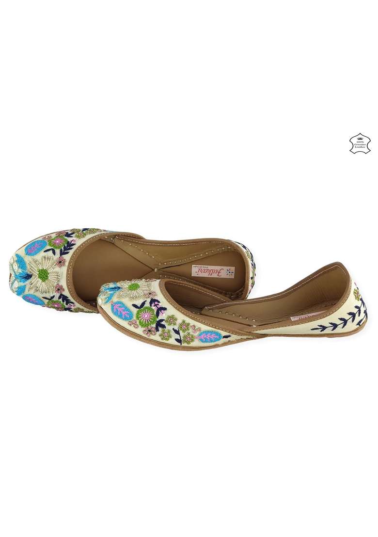 Fulkari Womens Genuine Soft Leather Juttis Bite and Pinch Free Juti - Indya