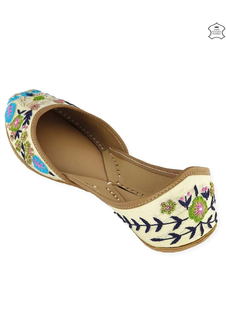 Fulkari Womens Genuine Soft Leather Juttis Bite and Pinch Free Juti - Indya