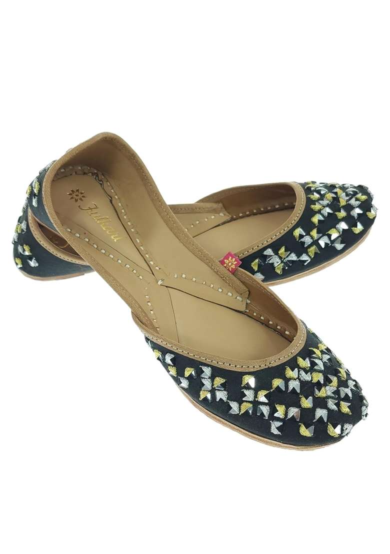 Fulkari Womens Flamingo Genuine Soft Leather Jutis Bite and Pinch Free Jutis - Indya