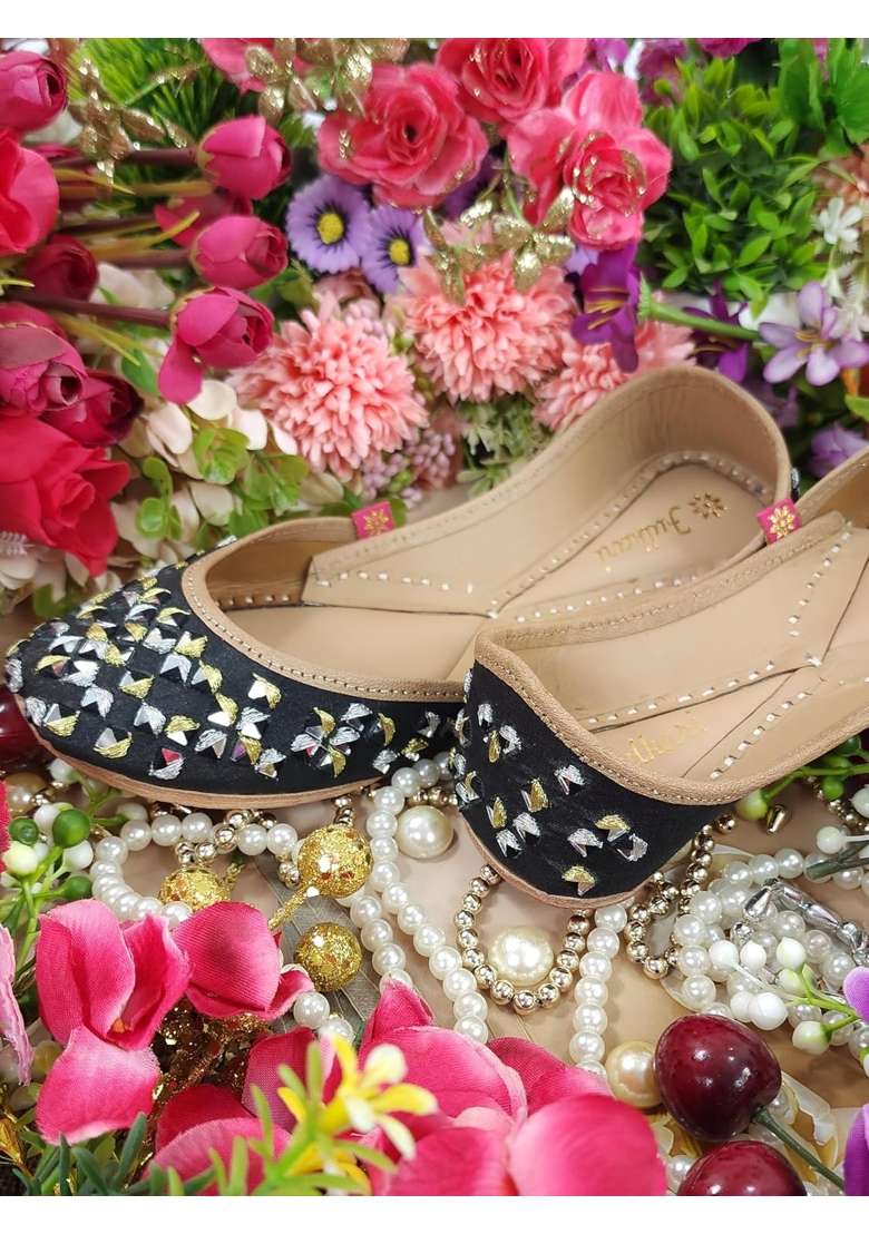 Fulkari Womens Flamingo Genuine Soft Leather Jutis Bite and Pinch Free Jutis - Indya