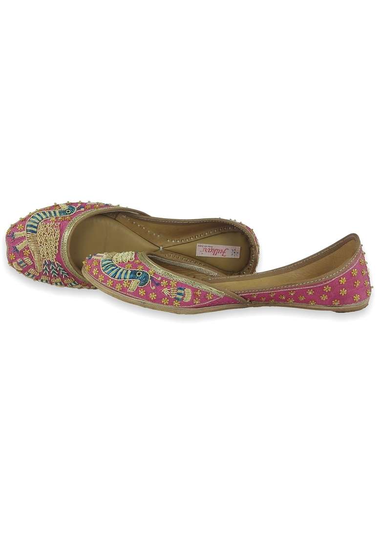 Fulkari Womens Formal Genuine Soft Leather Jutis - Indya