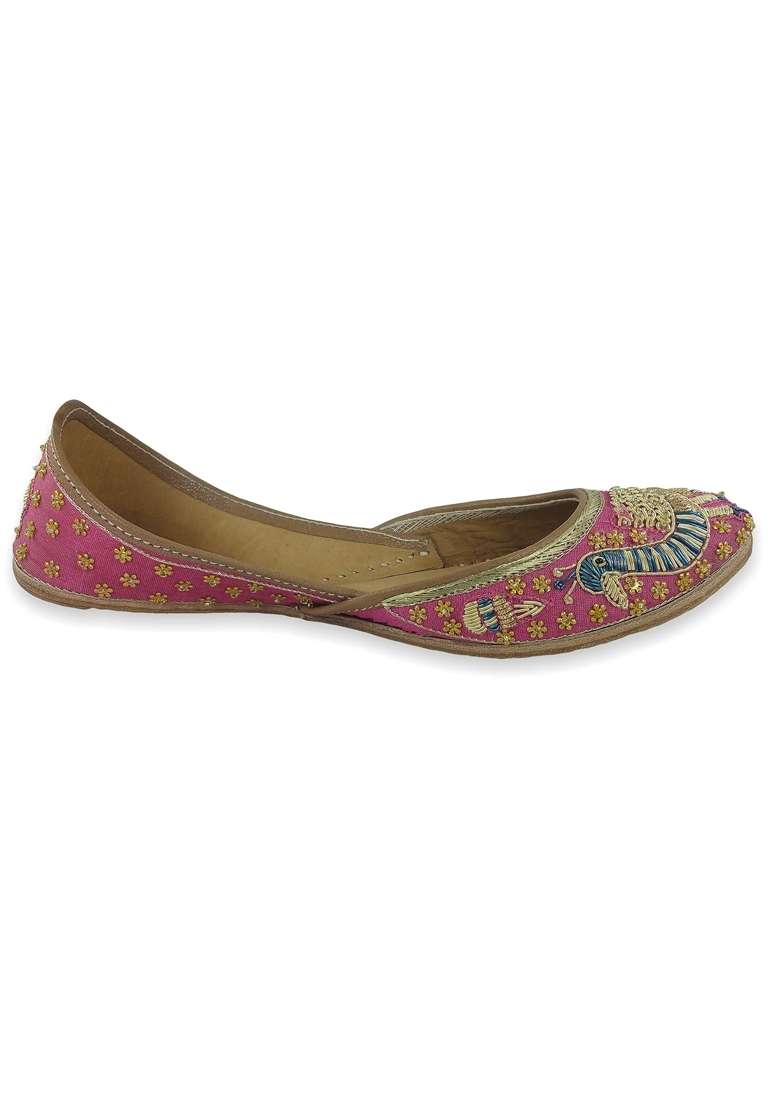 Fulkari Womens Formal Genuine Soft Leather Jutis - Indya