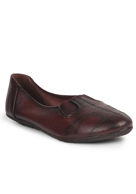 Liberty Healers Casual Slip on Ballerina Shoes for Women Cherry and Tan