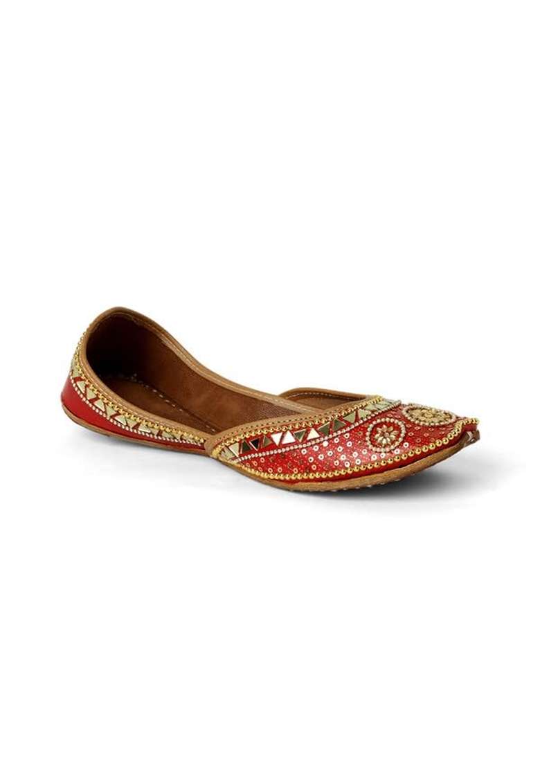 Pehnawacraft Red Laal Ishq Jutti for Women Punjabi Jutti - Indya