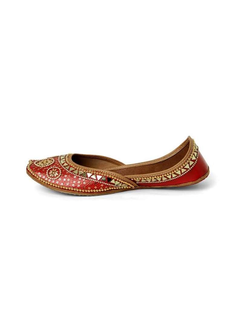 Pehnawacraft Red Laal Ishq Jutti for Women Punjabi Jutti - Indya