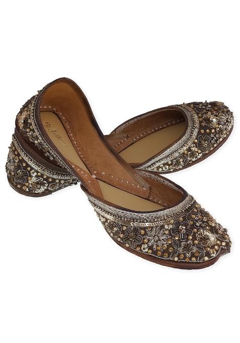 Fulkari Womens Great Genuine Soft Leather Embroidered Jutis