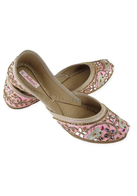 Fulkari Womens Spring Genuine Soft Leather Embroidered Jutis