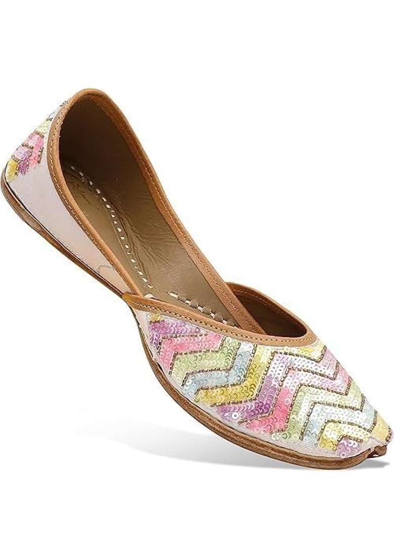 HEER Traditional Wedding Pure Leather Punjabi Jutti for Womens Girls - Indya