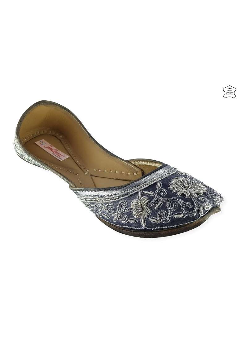 Fulkari Womens Marigold Genuine Soft Leather Juttis Bite and Pinch Free Jutis - Indya