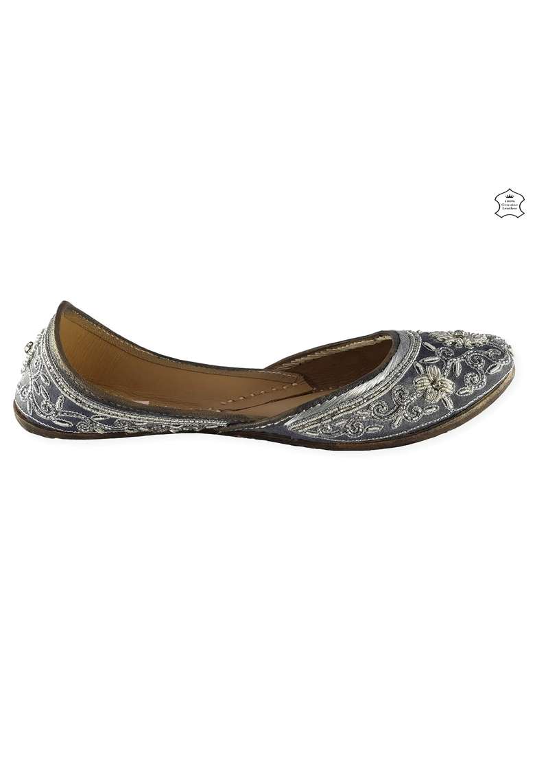 Fulkari Womens Marigold Genuine Soft Leather Juttis Bite and Pinch Free Jutis - Indya