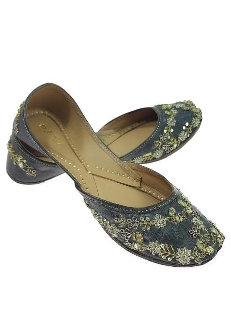 Fulkari Women Spring Mirror Genuine Soft Leather Embroidered Jutis
