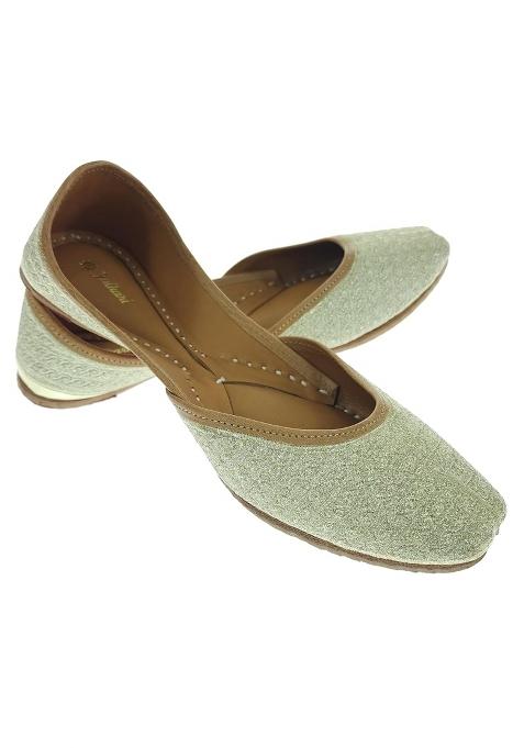 Fulkari Women Tansy Gold Genuine Soft Leather Embroidered Jutis