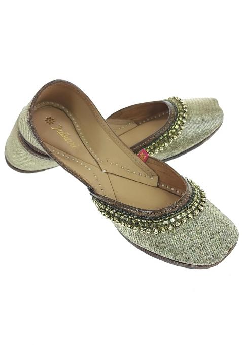 Fulkari Womens Beads Payal Genuine Soft Leather Embroidered Jutis
