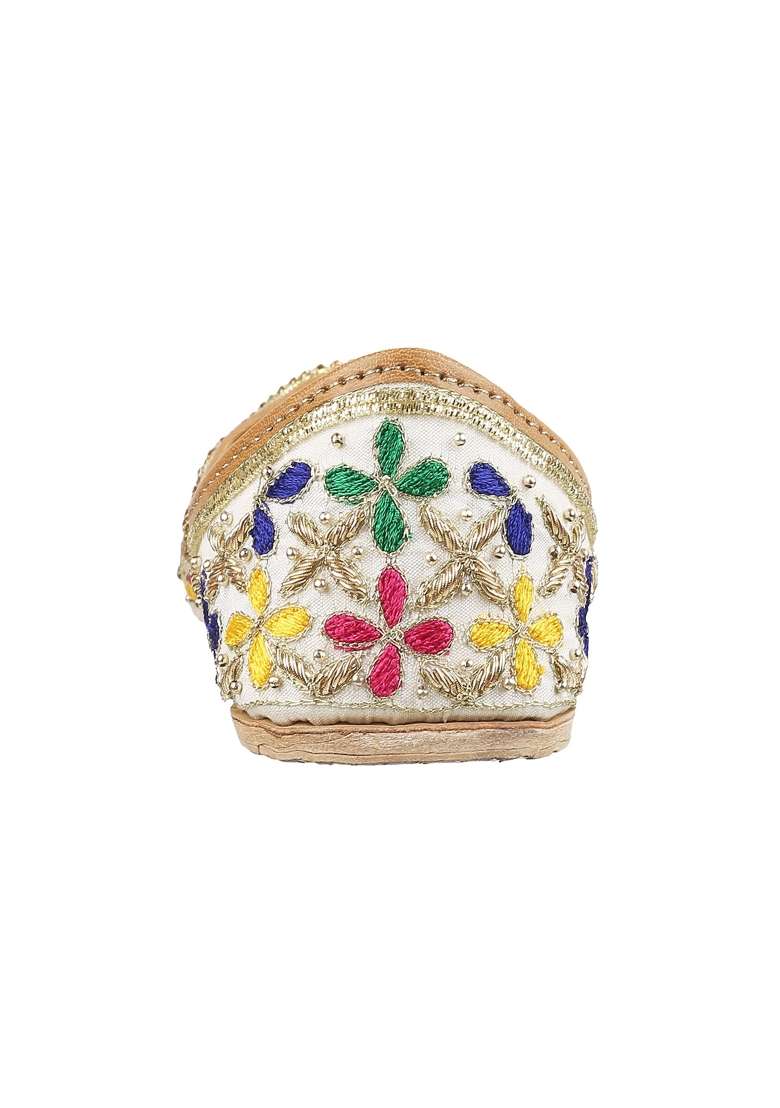 Metro Womens Beaded Multi Color Mojaris - Indya