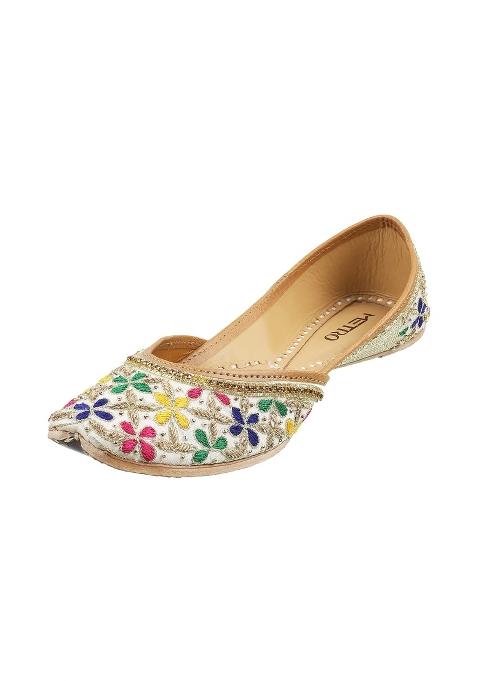 Metro Womens Beaded Multi Color Mojaris