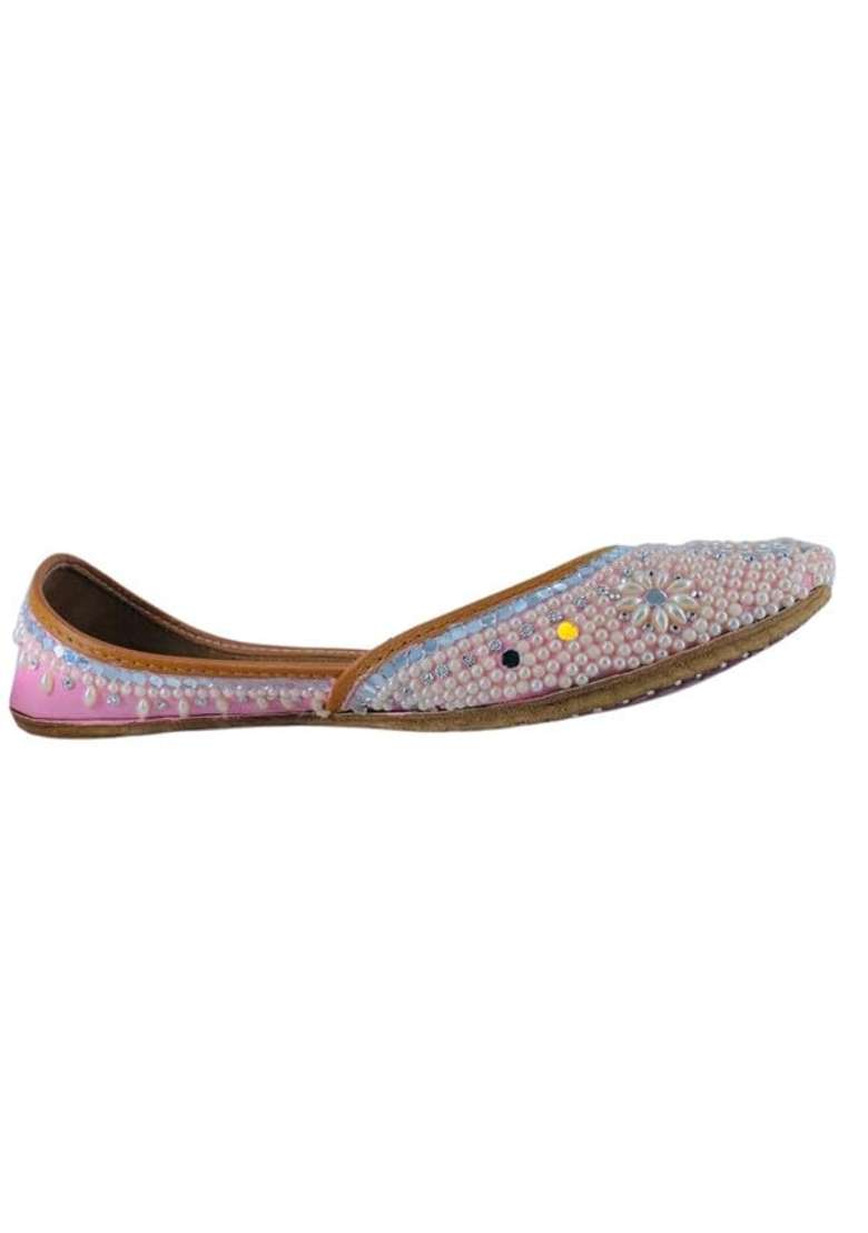 Pehnawacraft Pink Pearl Jutti for Women Punjabi Jutti - Indya