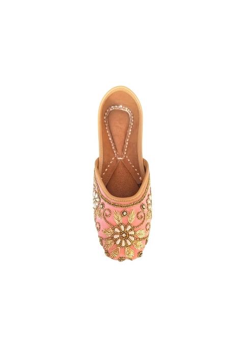 Handcrafted Punjabi Jutti for Women Pink Traditional Embroidered Ethnic Footwear Comfortable and Durable Flats
