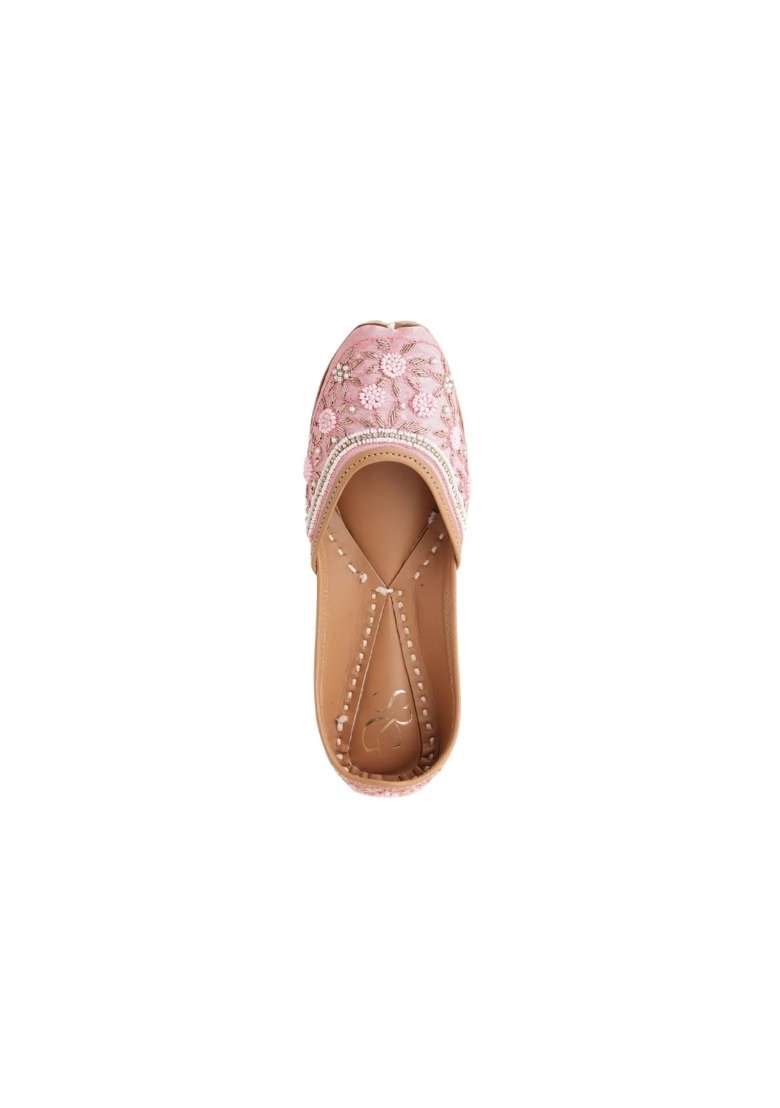 Niralii Traditional Punjabi Jutti for Women Pink Paradise Ethnic Handmade Indian Mojari - Indya