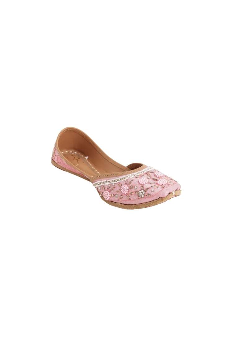 Niralii Traditional Punjabi Jutti for Women Pink Paradise Ethnic Handmade Indian Mojari - Indya