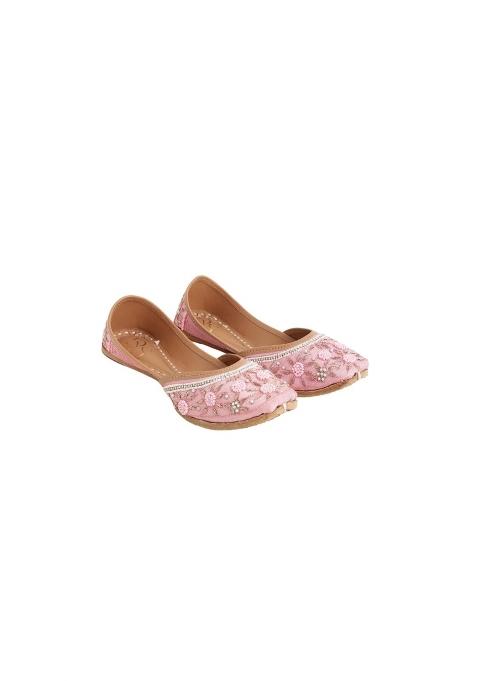 Niralii Traditional Punjabi Jutti for Women Pink Paradise Ethnic Handmade Indian Mojari