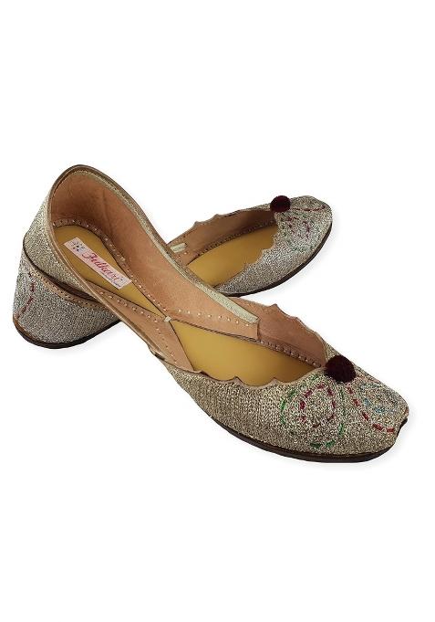 Fulkari Womens Zarri Cutwork Genuine Soft Leather Jutis Bite and Pinch Free Jutti