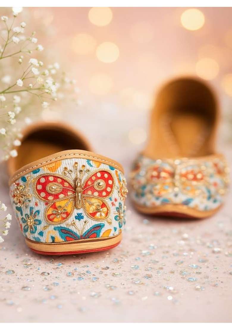 Loryphilory Multicolor Womens Handcrafted Punjabi Jutti - Indya