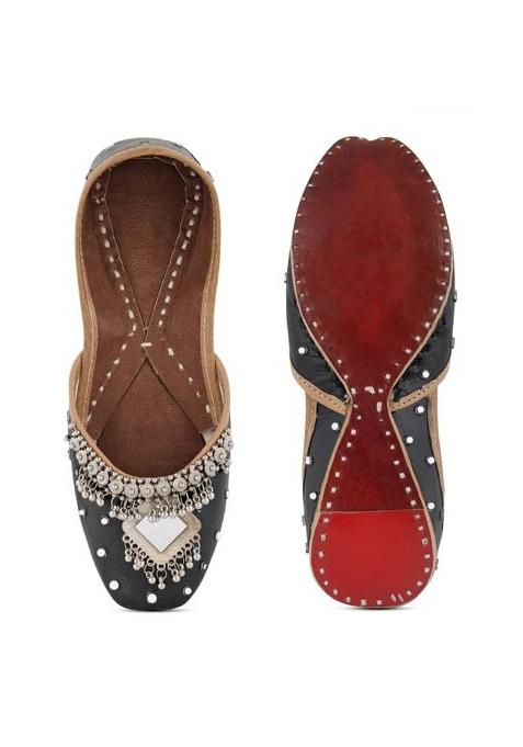 Pehnawacraft Black Oxidised Jutti for Women Punjabi Jutti