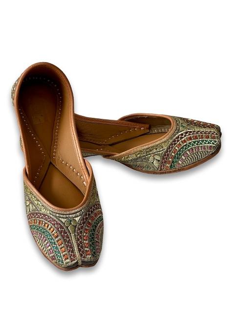 Punjabis Hand Art PHA Womens Traditional Embroidered Punjabi Jutti Handcrafted Multi Coloured Ethnic Juttis