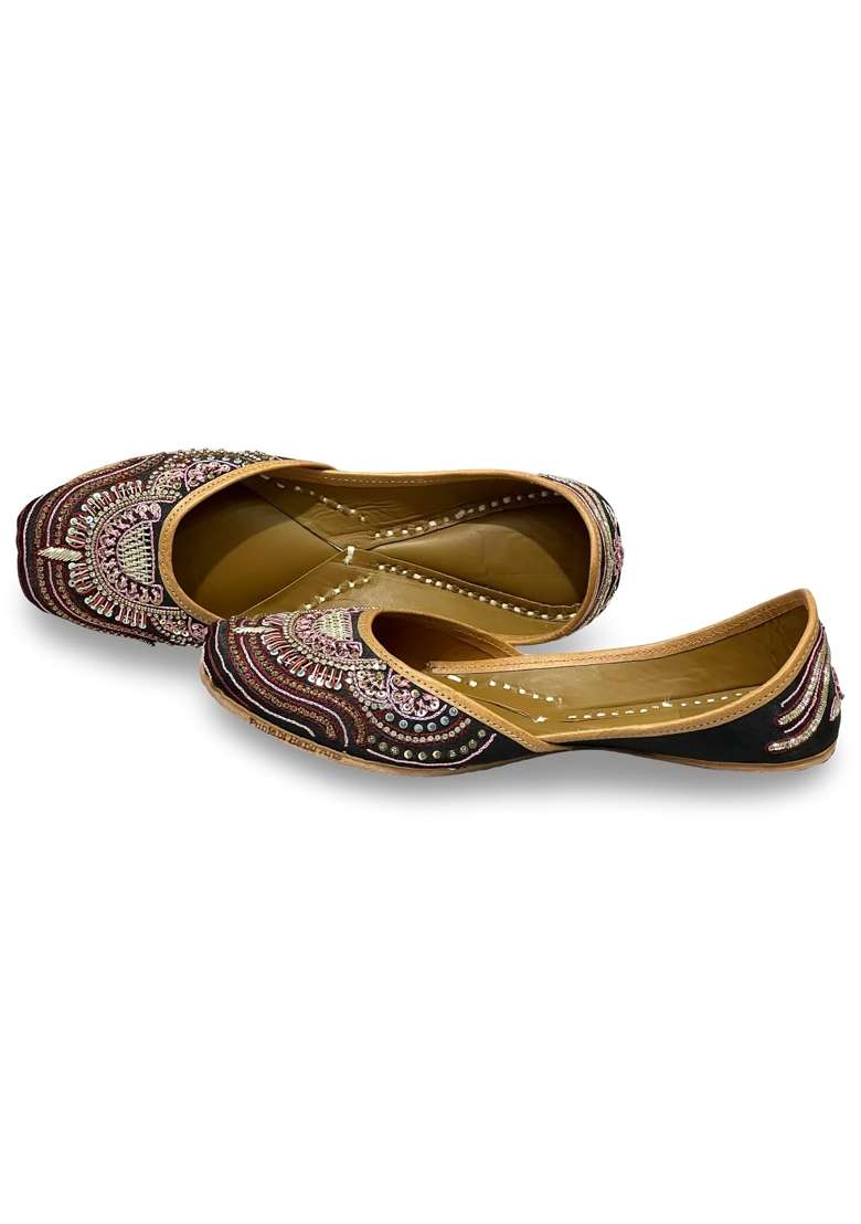 Punjabis Hand Art PHA Womens Traditional Beaded Punjabi Jutti Handcrafted Embroidered Jutti - Indya