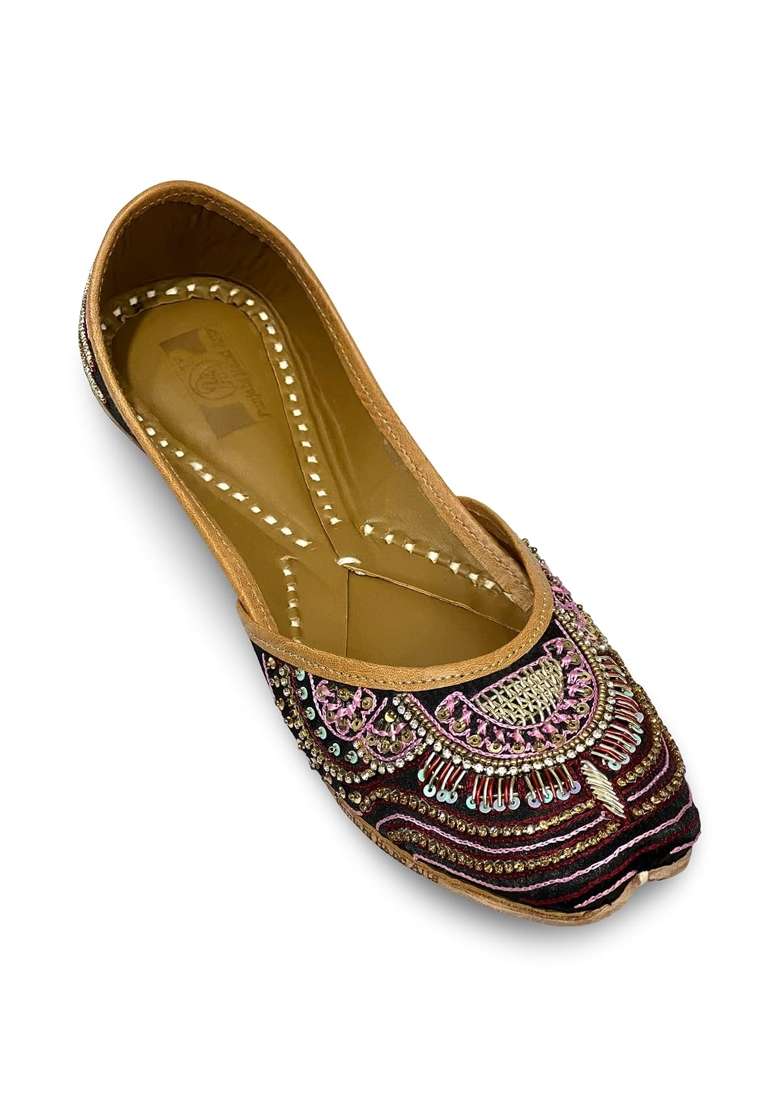 Punjabis Hand Art PHA Womens Traditional Beaded Punjabi Jutti Handcrafted Embroidered Jutti - Indya