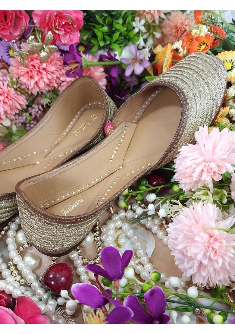 Fulkari Womens Zangira Genuine Soft Leather Jutis Bite and Pinch Free Juttis - Indya