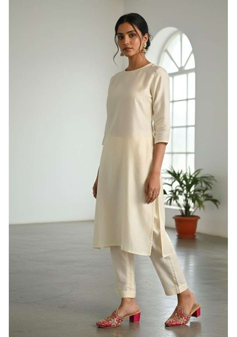 A1 Looks Traditional Embroidered Punjabi Jutti Pink with Gold Zari Work - Indya