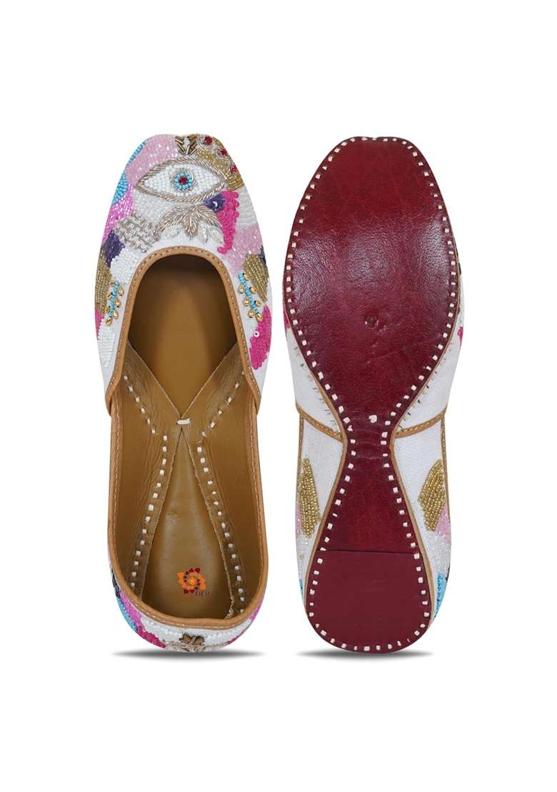 DFR Women Hand Zari Dabka Juttis - Indya