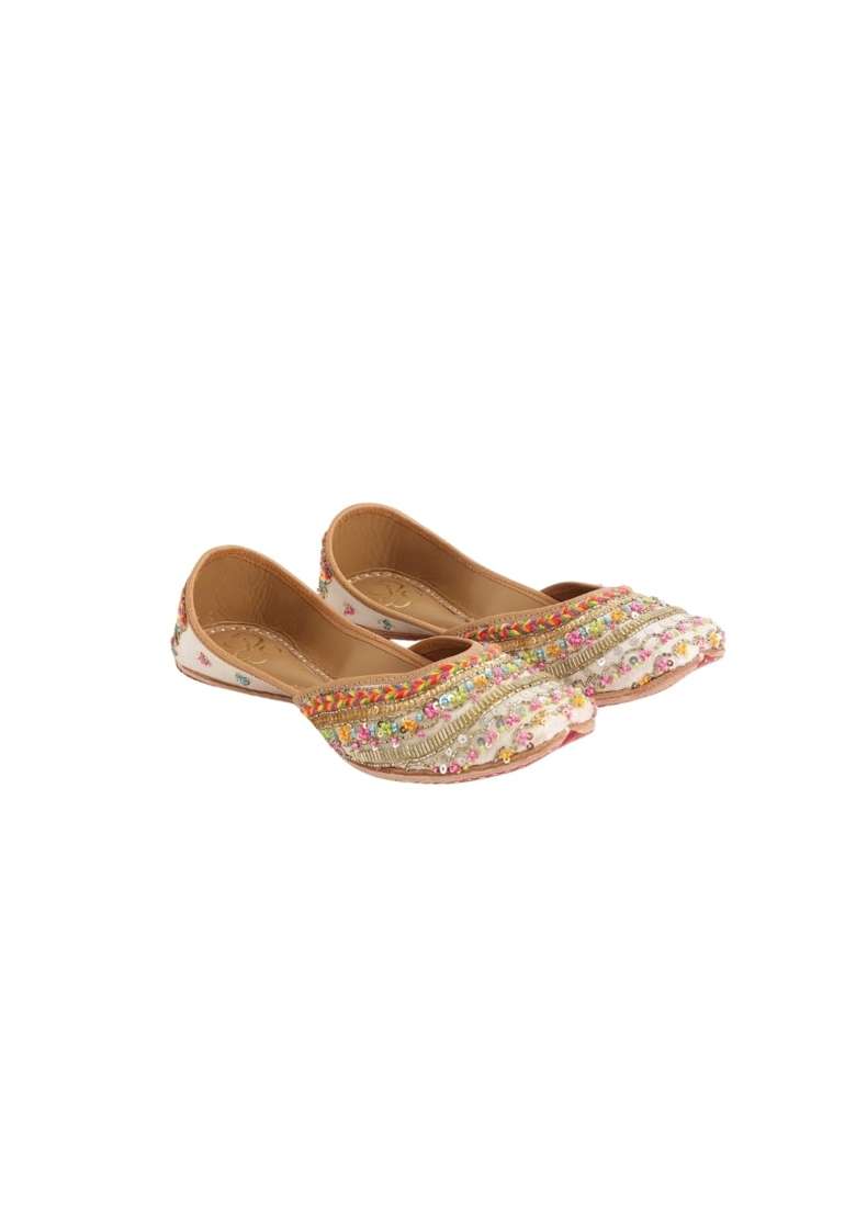 Niralii Traditional Punjabi Jutti for Women Candy Kaarigari Ethnic Handmade Indian Mojari - Indya
