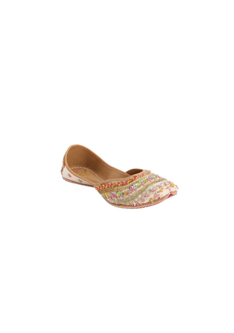 Niralii Traditional Punjabi Jutti for Women Candy Kaarigari Ethnic Handmade Indian Mojari - Indya