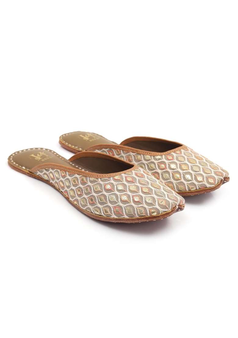 HEER Brown Stylish Back Open Jutti for Women and Girl - Indya