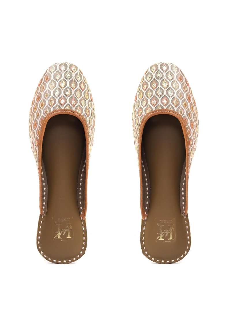HEER Brown Stylish Back Open Jutti for Women and Girl - Indya