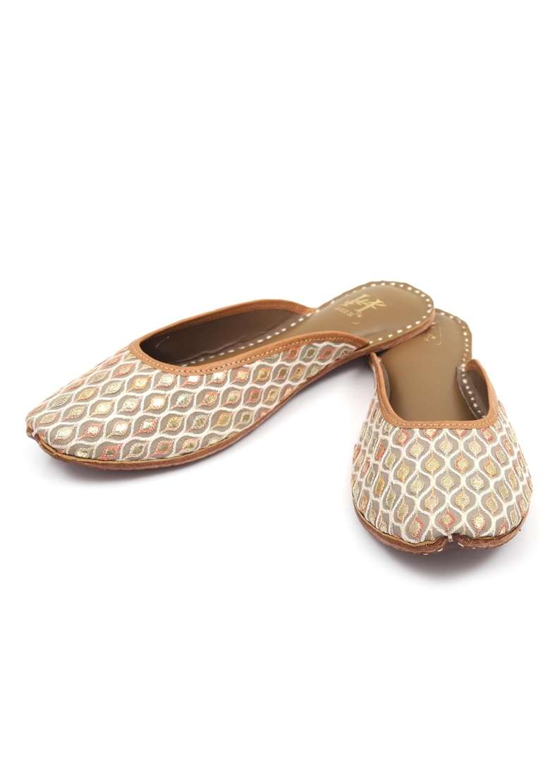 HEER Brown Stylish Back Open Jutti for Women and Girl - Indya