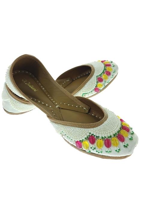Fulkari Women Nelaam Multicolor Genuine Soft Leather Embroidered Jutis