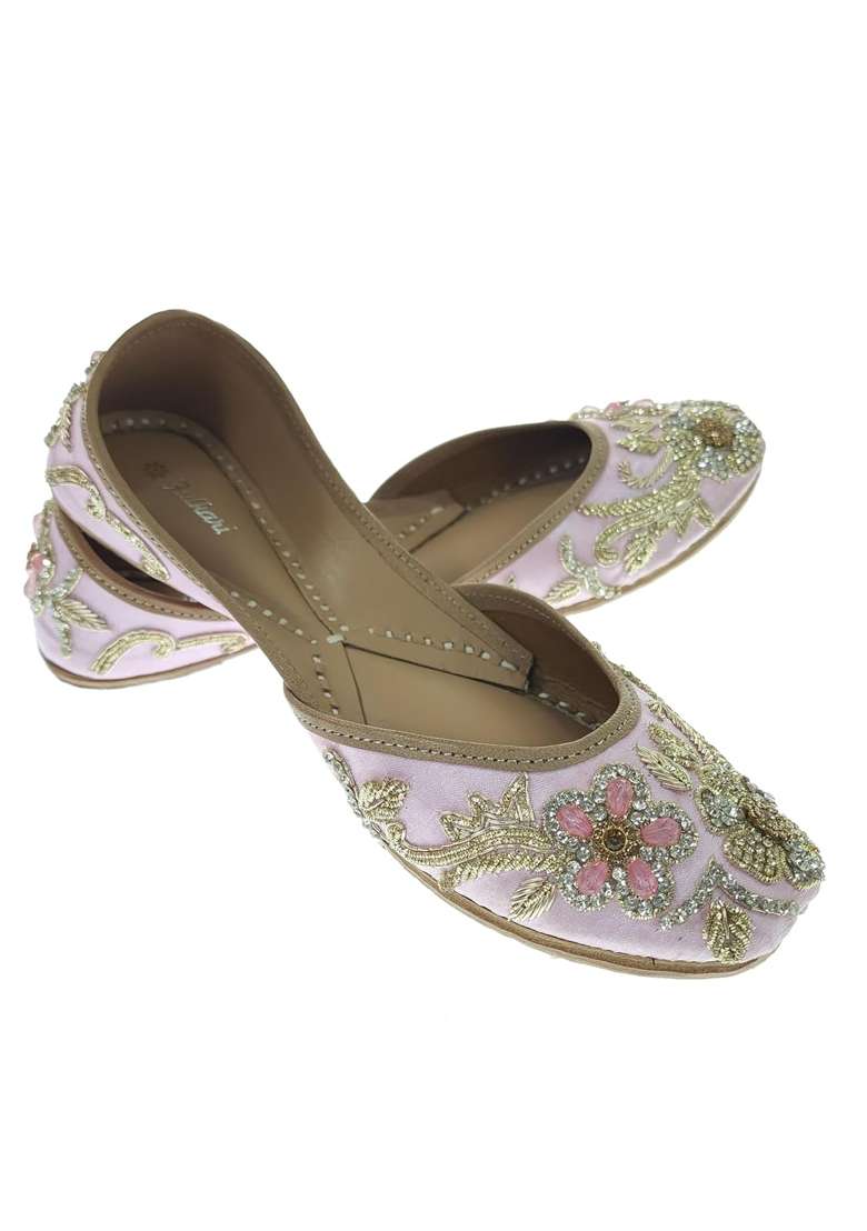 Fulkari Women Poppy Genuine Soft Leather Embroidered Jutis Bite and Pinch Free Jutti - Indya