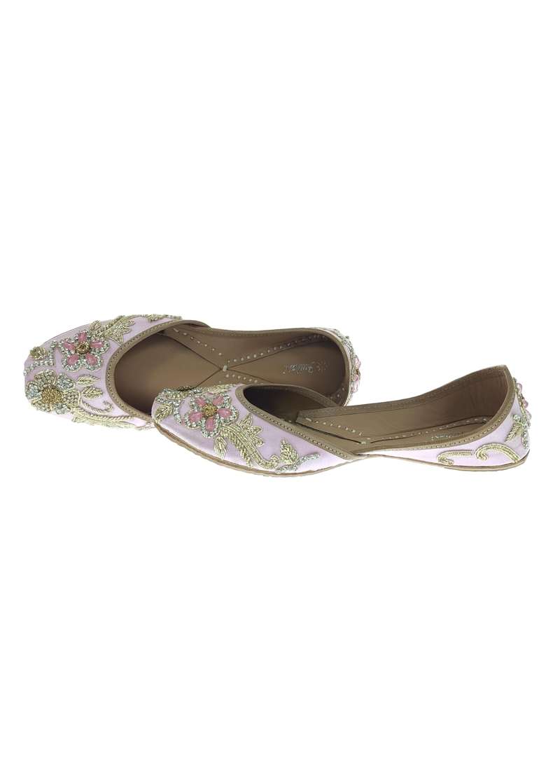 Fulkari Women Poppy Genuine Soft Leather Embroidered Jutis Bite and Pinch Free Jutti - Indya