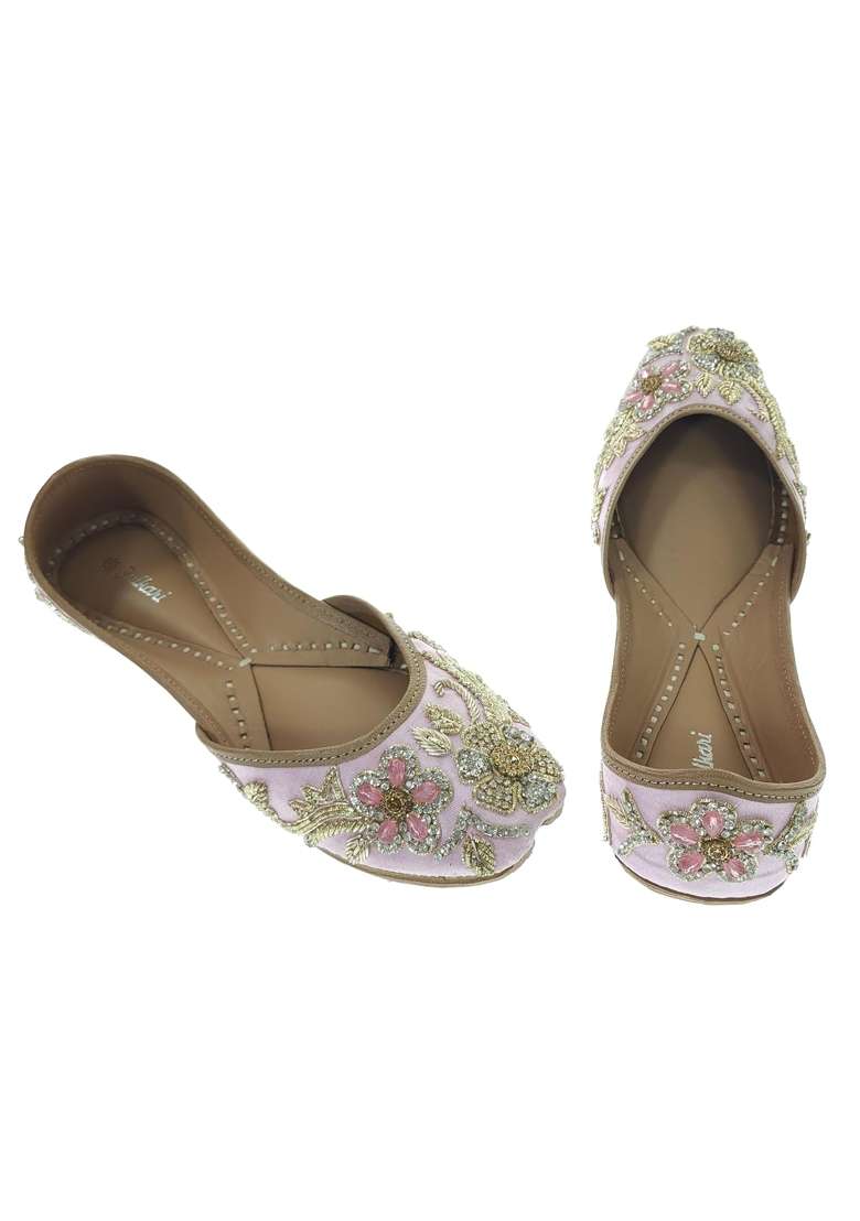 Fulkari Women Poppy Genuine Soft Leather Embroidered Jutis Bite and Pinch Free Jutti - Indya