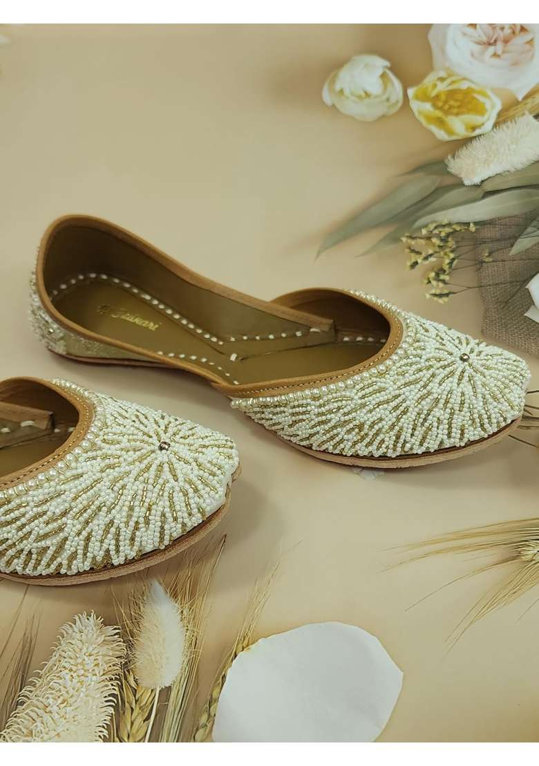 Fulkari Women Crown Genuine Soft Leather Embroidered Jutis Bite and Pinch Free Jutti - Indya