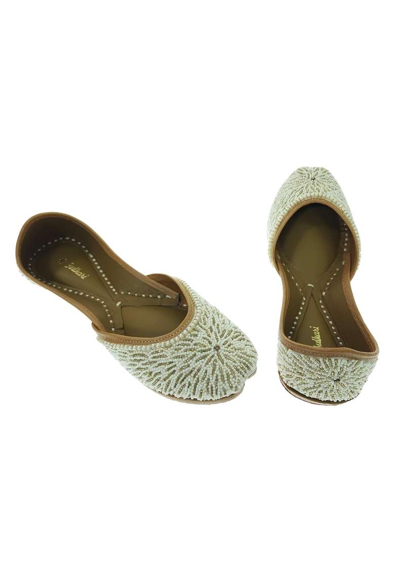 Fulkari Women Crown Genuine Soft Leather Embroidered Jutis Bite and Pinch Free Jutti - Indya