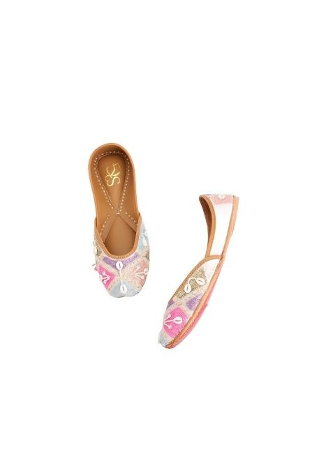 Niralii Traditional Punjabi Jutti for Women Tropical Twilight Ethnic Handmade Indian Mojari