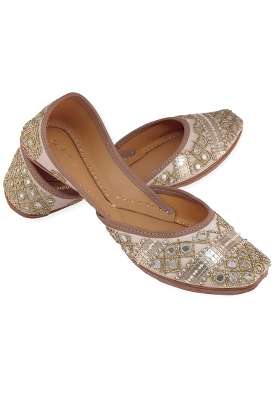 Fulkari Womens Miraj Genuine Soft Leather Embroidered Jutis